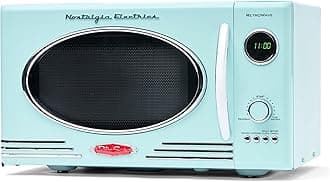 NostalgiaRetro 0.9 Cubic Foot 800-Watt Countertop Microwave Oven, Aqua