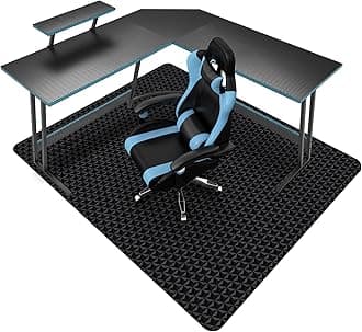 SALLOUS Chair Mat for Hard Floor, 63" x 51" Office Chair Mat for Hardwood Floor, Multi-Purpose Hard Floor Protector Under Desk Mat for Home Office, Non-Slip Vinyl Floor Mat for Gaming Chairs (Black)