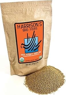 Harrison's Bird Foods High Potency Maximum Nutritional Formula for Small to Medium Birds, Certified Organic Non-GMO Pet Bird Food, Vet-Developed, Suitable for All Life Stages, 454 g/ 1 lb