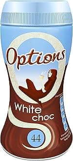 Options White Hot Chocolate Drink 220g (Pack of 6 Jars)