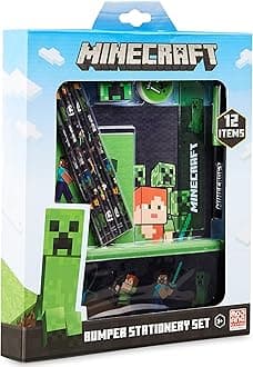 Minecraft Stationery Set, Back To School Supplies, Notebook & Pencil Case Set, Official Merchandise