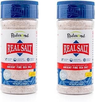 Redmond Real Sea Salt - Natural Unrefined Gluten Free Fine, 10 Ounce Shaker (2 Pack)