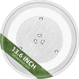 13.6" Microwave Turntable Plate Compatible with GE WB27X43766 WB48X35365, 13 5/8 inch Replacement Microwave Glass Plate for DE74-20016B Samsung and Frigidaire 5304509621 Microwave Glass Tray
