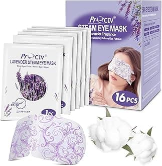 16 Packs Steam Eye Masks for Dark Circles and Puffiness Self Heated Eye Mask Disposable Sleep Mask Soothing Headache Relief Dry Eyes, Stress Relief Relief Eye Fatigue, Spa Gifts Travel Essentials