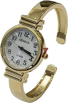 New Gold Geneva Metal Band Slim Case Women's Bangle Cuff Watch