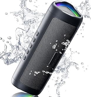 Bluetooth Speaker with HD Sound, Portable Wireless, IPX5 Waterproof, Up to 20H Playtime, TWS Pairing, BT5.3, for Home/Party/Outdoor/Beach, Electronic Gadgets, Birthday Gift (Black)
