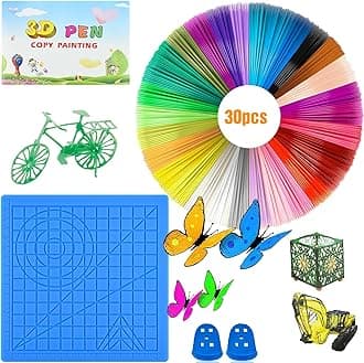 Twirush 3D Pen Filament Set, 30 Colours, 1.75 mm, PLA Material, 5m Each, Perfect for 3D Printing Pens