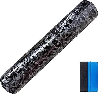 NewL Forged Carbon Fiber Black Vinyl Wrap Sticker Free Bubble Air Release DIY Decal Car Auto Vehicle Morotcycle Self Adhesive (Black-Silver, 2.5cm x 900cm)