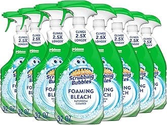 Foaming Bleach Bathroom and Shower Cleaner Disinfectant Spray, Helps Erase Mold & Mildew, 32oz (Pack of 8)