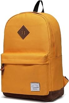 VASCHYMen's Backpack, Women's Waterproof School Bag, Boy Girl Computer 15.6 Inch Vintage for School, College, Work, Travel, Leisure