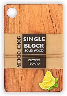 Single Piece Solid Acacia Wood Chopping / Cutting Board | Reversible | Anti-Bacterial | No Varnish or Dyes Used (15 x 8 x 0.5 Inches, Acacia Medium) with 1 Year Warranty