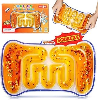 Autism Squishy Sensory Toys for Kids - Fidget Toy Sensory Tube Filled with Colorful Goo, Glitter, Calming Toys for Kids with Autism - Goodie Bag Stuffers, Classroom Prizes, Stocking Stuffers