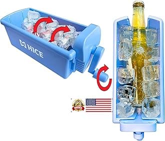 HICE Drink Chiller Rapid Beverage Cooler - Hyper Spin Instant Can & Bottle Cooler, No Batteries, Iced Frost Cooling for Soda, Beer & Water, Mini Universal Drink Cooler, Fast & Coldest Freeze (Blue)