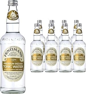 Fentimans Premium Indian Tonic Water - Botanically Brewed Water - Infused with Sicilian Lemon Oil and Lemongrass Extract - Low Calorie, Gluten Free and Vegan Friendly Soft Drinks - 8 x 500 ml