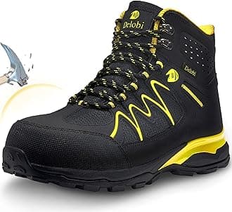 BlapekSteel Toe Boots for Men Indestructible Construction Safety Work Shoes for Men with Non Slip Puncture Proof Comfortable Perfect for Outdoor Work, Hiking, Construction