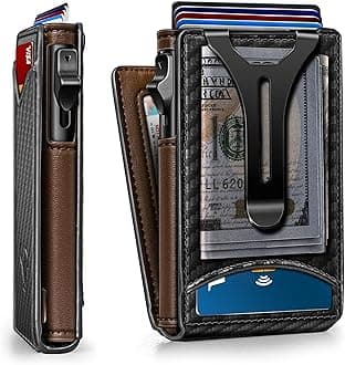 BULLIANT Men Wallet,Magnetic Metal Wallet Money Clip 9Cards Pop-up Access RFID Blocking