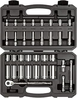 TEKTON 3/8 Inch Drive 6-Point Socket and Ratchet Set, 34-Piece (1/4-1 in.) | SKT15101
