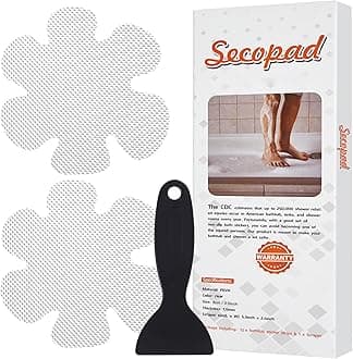 Secopad 24PCS Original Bathtub Stickers Non-Slip, Safety Shower Treads Adhesive Appliques with Premium Scraper