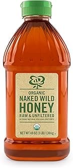 Naked Wild Honey, Organic Raw Unfiltered Wildflower Honey, 48 Ounce