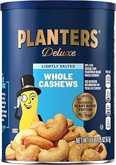 Deluxe Lightly Salted Cashews, Party Snacks, Plant-Based Protein, Quick Snack for Adults, After School Snack, Flavored with Sea Salt, Kosher, 1lb 2.25oz
