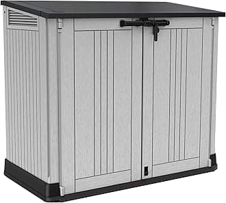 Keter Store it Out Nova Outdoor Garden Storage Shed, 32 x 71.5 x 113.5 cm, Light Grey with Dark Grey Lid