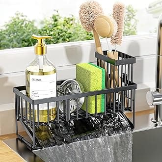 Kitchen Sink Organizer, 1-Shelf, Minimalist Style, Stainless Steel, Automatic Drainage System, Sink Caddy