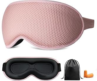 Sleep Eye Mask for Women Men, 100% Light Blocking 3D Sleeping Zero Eye Pressure Eye Cover, Eyelash Friendly, Ultra Soft& Comfortable Night Blindfold with Adjustable Strap for Travel, Nap-Pink