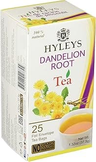 Hyleys Dandelion Root & Green Tea with Milk Thistle and Licorice Root - Herbal Detox Blend - 25 Tea Bags (12 Pack - 300 Tea Bags Total)