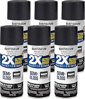 327950-6PK American Accents Spray Paint, 12 oz, Semi-Gloss Black, 6 Pack