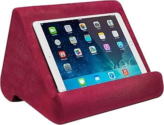 Ontel Pillow Pad Ultra Multi-Angle Soft Tablet Stand, Burgundy - Comfortable Angled Viewing for iPad, Tablets, Kindle, Smartphones, Books, Magazines, and More