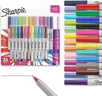 Sanford ShaRP Accessoriesie Color Burst Permanent Markers, Ultra Fine Point, Assorted , 24-Count