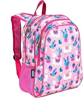 15-inch Kids Backpack – Durable, Padded, Adjustable for School & Travel - Llamas and Cactus