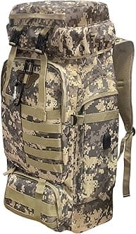 80L Camping-Wanderrucksack, 80 Liter Großer Survival-Jagdrucksack Herren, wasserdichter taktischer Rucksack für Herren und Damen, leichter Molle-Militärrucksack für Outdoor-Reisen