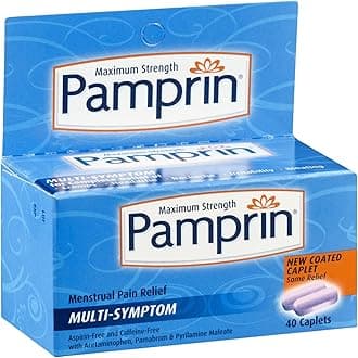 Pamprin Maximum Strength Multi-Symptom Menstrual Relief Tablets, 40-Count Boxes (Pack of 3)