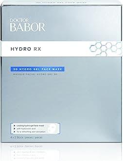 BABORDOCTOR HydroRX 3D Hydro Gel Face Mask, Hyaluronic Acid Moisturizing and Anti-Aging Mask for Fine Lines and Wrinkles, Vegan