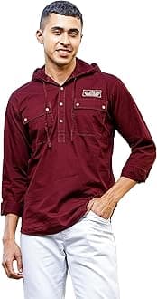 BE ACTIVEMen's Solid Slim Fit Cotton Casual Shirt with Spread Collar & Full Sleeves