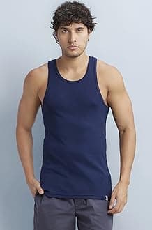 9922 Men's Super Combed Cotton Rib Racer Back Styling Round Neck Gym Vest