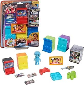 Just Play Ryan's World Surprise Arcades, 11-pieces, 4 Arcade Game-Containers, Glow-in-the-Dark Figure, Kids Toys for Ages 3 Up