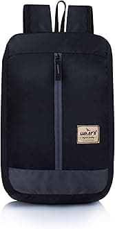 Lunar's Small Bag for Daily Use - 1 Compartment Mini Backpack for Hiking Camping Rucksack (Black)