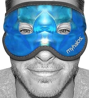 – Gel Eye Mask - Reusable Cooling Eye Mask with Adjustable Straps - Cold Mask for Puffy Eyes, Dark Circles and Hangovers - Eyes Ice Pack Compress for Sinus, Headaches & Puffiness, Blue (1-Pack)