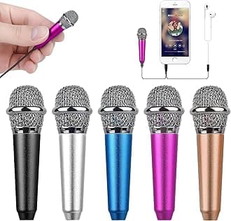 Mini Portable Vocal/Instrument Microphone For Mobile phone laptop Notebook iPhone Sumsung Android With Holder Clip - Rose Red