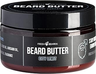 Fresh Beards City Limit Beard Butter - Teakwood & Lavender Fragrance - Scented Mens Beard and Mustache Conditioner - Soothing Anti-Itch Moisturizer & Softener for Healthy Beard Growth