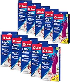 Living Reuseable Rubber Cleaning Gloves (Medium, Pack - 4)