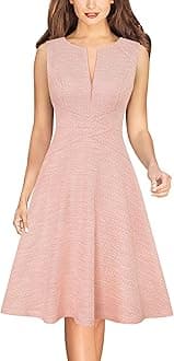 VFSHOW Womens Elegant Front Zipper Slim Work Business Office Party Cocktail Skater A-Line Dress