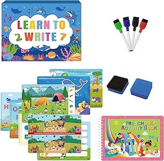 TiianoMontessori Educational Toys for Toddlers - Preschool Learning Activities for 2-4 Year Olds, Dry Erase Marker Set with Kindergarten Workbooks, Preschool Classroom Must-Haves Recently