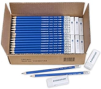 - Norica #2 HB Pencils Class Pack with Erasers, 144-Count School Supplies Set, Break-Resistant Lead, Pre-sharpened bulk back with PVC-Free Erasers