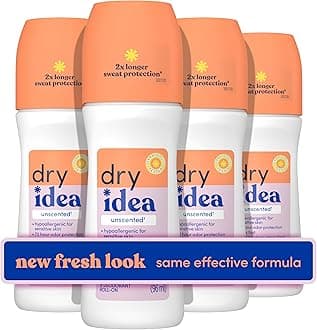 Unscented Roll On Deodorant & Antiperspirant for Women - Hypoallergenic for Sensitive Skin, 2X Longer Sweat Protection, 72Hr Odor Control, Womens Deodorant, 3.25oz (Pack of 4)