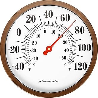 12.3 inch New Premium Steel Indoor/Outdoor Weather Thermometer Water-Resistant Decorative