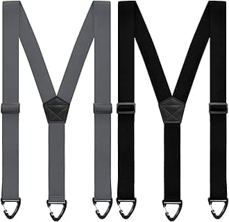 2 Pcs Men's Hidden Suspenders Y Back Under Clothing 1.5 Inch Wide Heavy Duty Adjustable