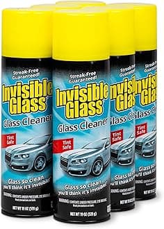 Invisible Glass 91164-6PK Premium Aerosol Glass Cleaner Spray for Car Windshields and Windows, Automotive and Home Window Cleaner, Streak-Free, Ammonia-Free, Tint-Safe – 19 oz (Pack of 6)